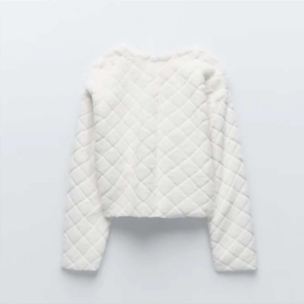 Zara White Quilted Top - Size M - New With Tags